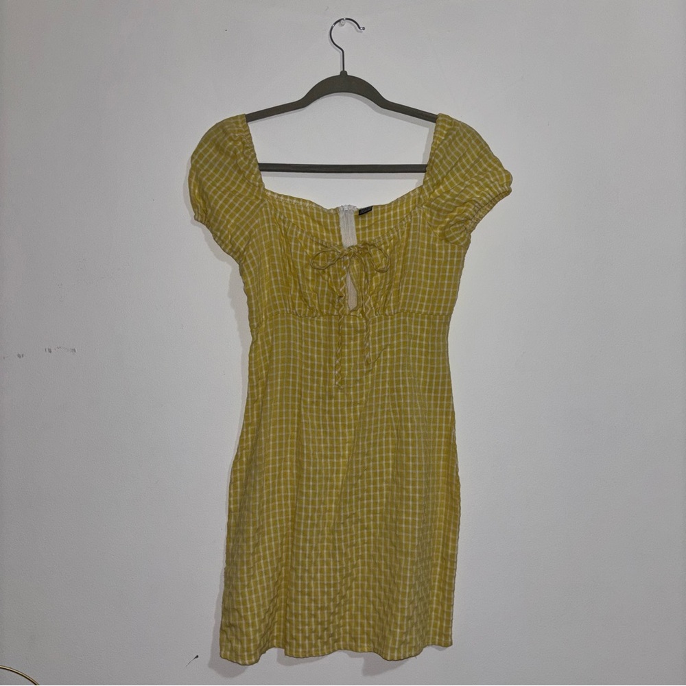 SHEIN Yellow Gingham Dress
